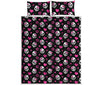 Girly Emo Skull Pattern Print Quilt Bed Set