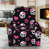 Girly Emo Skull Pattern Print Recliner Slipcover