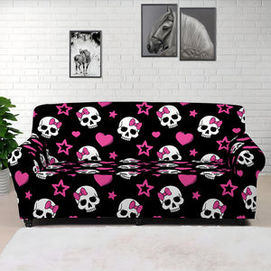 Girly Emo Skull Pattern Print Sofa Cover