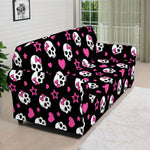 Girly Emo Skull Pattern Print Sofa Cover