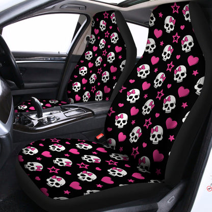 Girly Emo Skull Pattern Print Universal Fit Car Seat Covers