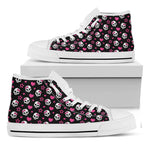 Girly Emo Skull Pattern Print White High Top Shoes