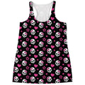 Girly Emo Skull Pattern Print Women's Racerback Tank Top