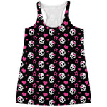 Girly Emo Skull Pattern Print Women's Racerback Tank Top