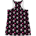 Girly Emo Skull Pattern Print Women's Racerback Tank Top