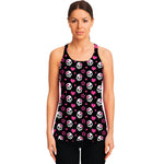 Girly Emo Skull Pattern Print Women's Racerback Tank Top