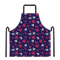 Girly Heart And Butterfly Pattern Print Apron