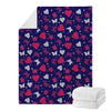 Girly Heart And Butterfly Pattern Print Blanket