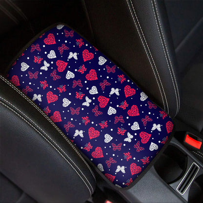 Girly Heart And Butterfly Pattern Print Car Center Console Cover