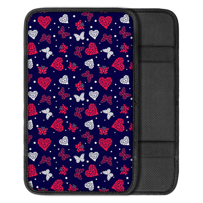 Girly Heart And Butterfly Pattern Print Car Center Console Cover