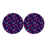 Girly Heart And Butterfly Pattern Print Car Coasters