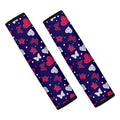 Girly Heart And Butterfly Pattern Print Car Seat Belt Covers