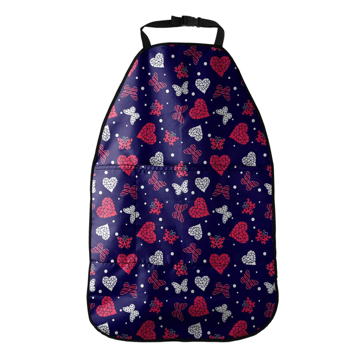 Girly Heart And Butterfly Pattern Print Car Seat Organizers