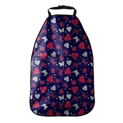 Girly Heart And Butterfly Pattern Print Car Seat Organizers