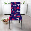 Girly Heart And Butterfly Pattern Print Dining Chair Slipcover