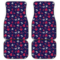 Girly Heart And Butterfly Pattern Print Front and Back Car Floor Mats