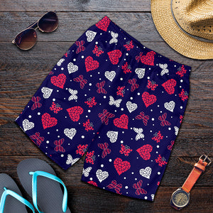 Girly Heart And Butterfly Pattern Print Men's Shorts