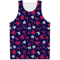 Girly Heart And Butterfly Pattern Print Men's Tank Top