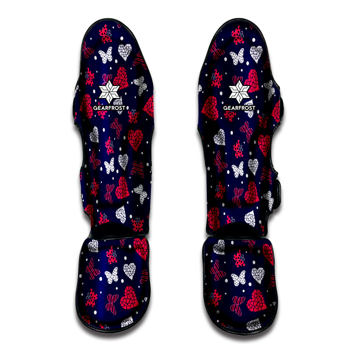 Girly Heart And Butterfly Pattern Print Muay Thai Shin Guard