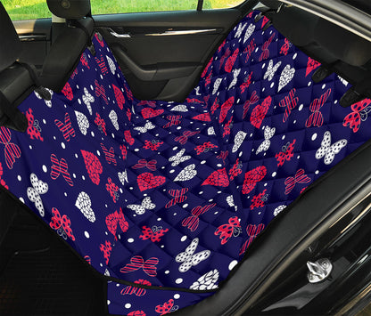 Girly Heart And Butterfly Pattern Print Pet Car Back Seat Cover