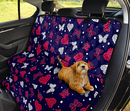 Girly Heart And Butterfly Pattern Print Pet Car Back Seat Cover
