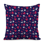 Girly Heart And Butterfly Pattern Print Pillow Cover