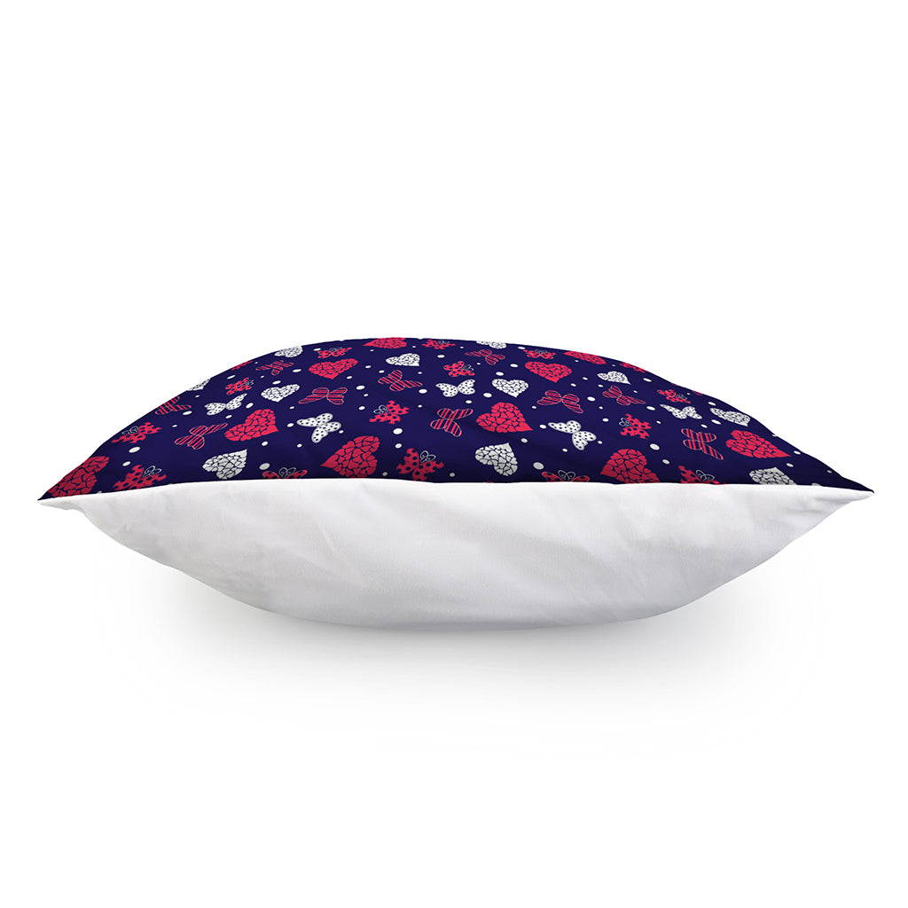 Girly Heart And Butterfly Pattern Print Pillow Cover