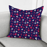 Girly Heart And Butterfly Pattern Print Pillow Cover