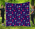 Girly Heart And Butterfly Pattern Print Quilt