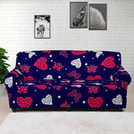 Girly Heart And Butterfly Pattern Print Sofa Cover