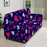 Girly Heart And Butterfly Pattern Print Sofa Cover