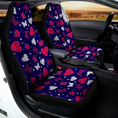 Girly Heart And Butterfly Pattern Print Universal Fit Car Seat Covers