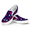 Girly Heart And Butterfly Pattern Print White Slip On Sneakers