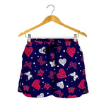 Girly Heart And Butterfly Pattern Print Women's Shorts