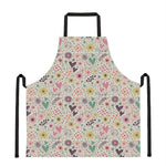 Girly Heart And Flower Pattern Print Apron