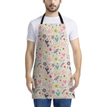 Girly Heart And Flower Pattern Print Apron