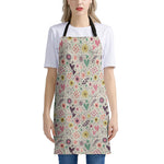 Girly Heart And Flower Pattern Print Apron
