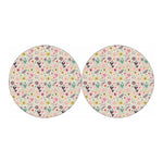 Girly Heart And Flower Pattern Print Car Coasters