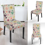 Girly Heart And Flower Pattern Print Dining Chair Slipcover