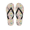 Girly Heart And Flower Pattern Print Flip Flops