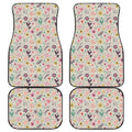 Girly Heart And Flower Pattern Print Front and Back Car Floor Mats