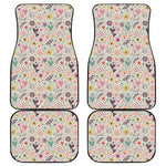 Girly Heart And Flower Pattern Print Front and Back Car Floor Mats