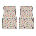 Girly Heart And Flower Pattern Print Front Car Floor Mats