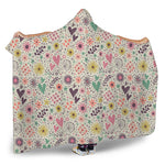 Girly Heart And Flower Pattern Print Hooded Blanket
