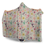 Girly Heart And Flower Pattern Print Hooded Blanket
