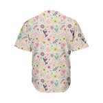 Girly Heart And Flower Pattern Print Men's Baseball Jersey