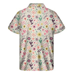 Girly Heart And Flower Pattern Print Men's Short Sleeve Shirt