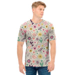 Girly Heart And Flower Pattern Print Men's T-Shirt