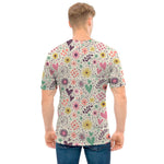 Girly Heart And Flower Pattern Print Men's T-Shirt