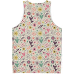 Girly Heart And Flower Pattern Print Men's Tank Top